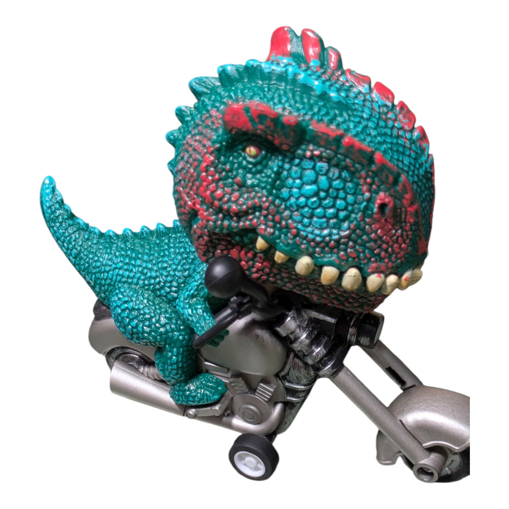 T-Rex Dinosaur Riders Schylling Toys 5" Green Chopper Motorcycle Friction Toy
